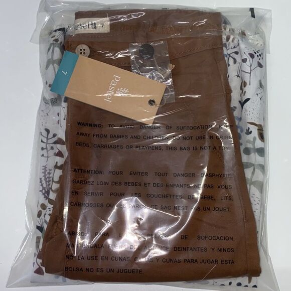 pastel 2 pc set short pant with raw edge cuff/collared CA shirt sz  7 kids New - Picture 12 of 14